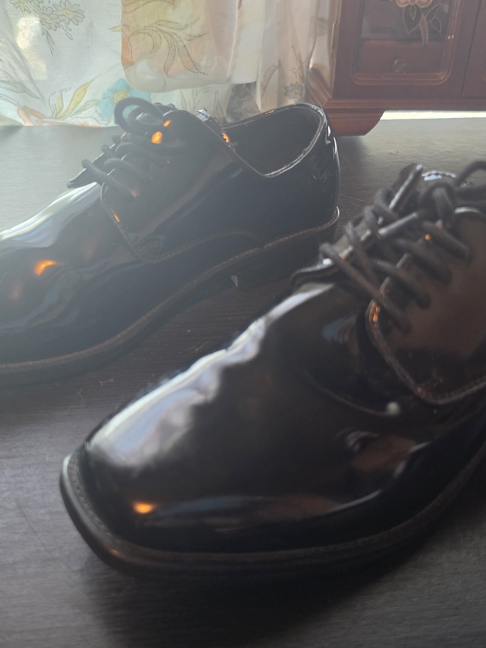 Men's Black Patent Oxford Dress Shoes